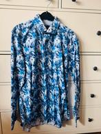 Cavallaro Napoli blauw gebloemd heren overhemd blouse 42/L, Zo goed als nieuw, Halswijdte 41/42 (L), Cavallaro Napoli, Verzenden