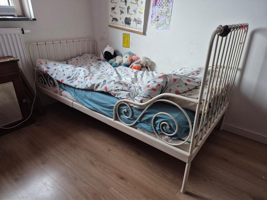 IKEA Minnen meegroeibed / peuterbed, Gebruikt, 70 tot 85 cm, 180 cm of meer, Ophalen