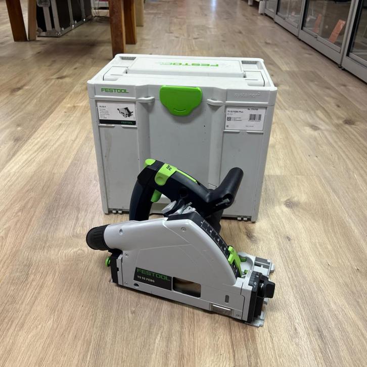 Festool TS 55 FEBQ Plus Invalzaag 1200W + FS1400/2 Liniaal, Doe-het-zelf en Verbouw, Gereedschap | Zaagmachines, Zo goed als nieuw