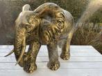 Beeld Olifant brons, tuin, babykamer, zwanger 100 cm, Ophalen, Nieuw, Kunststof, Dierenbeeld
