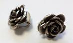 Sterling zilveren oorclips roos – Teka (Theodor Klotz) (769), Ophalen, Zo goed als nieuw, Zilver, Zilver