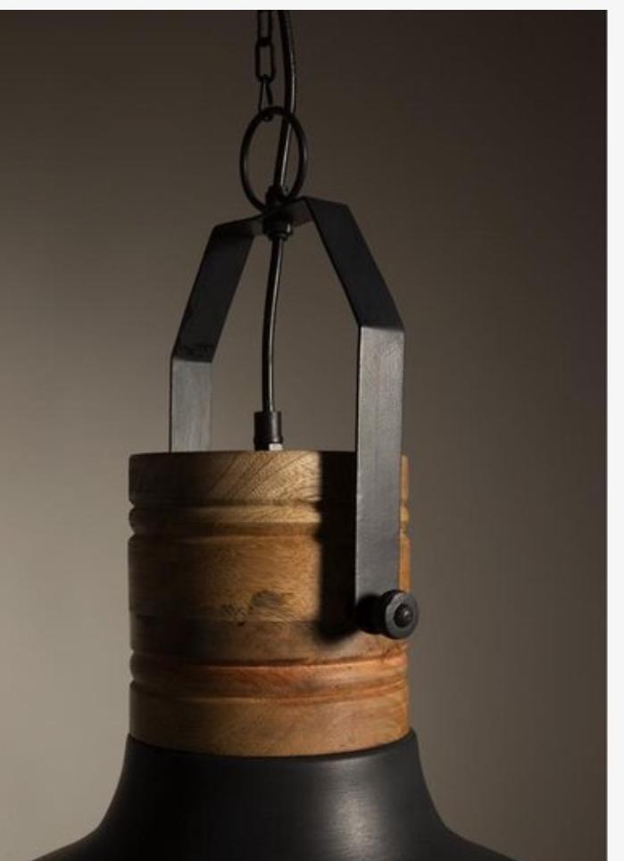 Robuuste Hanglamp - Industrieel Design, Huis en Inrichting, Lampen | Hanglampen, Zo goed als nieuw, 50 tot 75 cm, Metaal, Ophalen