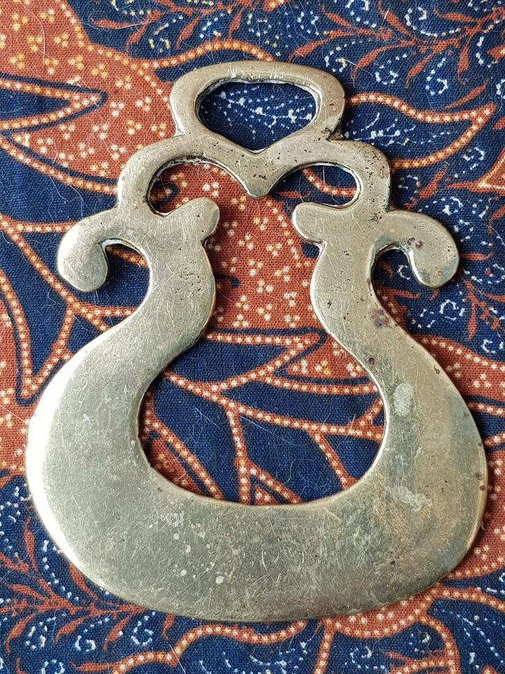 Zeldzaam antiek kleppermannetje uit Engeland 9 cm. uit 1890., Antiek en Kunst, Antiek | Koper en Brons, Koper, Ophalen of Verzenden