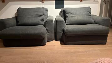 2x Loveseat Jan de Bouvrie Illusion II antraciet grijs beschikbaar voor biedingen
