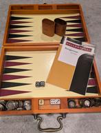 Backgammon spel Keizerskroon in houten koffer, Een of twee spelers, Ophalen of Verzenden, Reisspel, Gebruikt