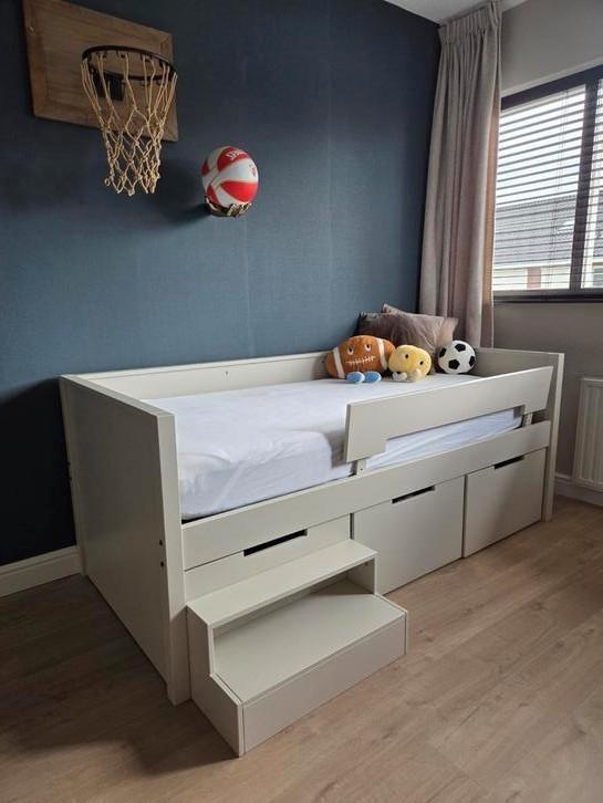 Europe baby bedbank Ralph beige, Kinderen en Baby's, Kinderkamer | Bedden, Gebruikt, 180 cm of meer, 85 tot 100 cm, Ophalen