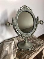 Brocante ( kleine ) kantspiegel/kaptafel spiegel, Ophalen of Verzenden