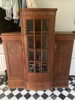 Art deco houten kast antiek vitrine kast, Antiek en Kunst, Ophalen