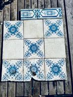 Enkele antieke tegels wit blauw, Doe-het-zelf en Verbouw, Tegels, Gebruikt, Ophalen of Verzenden, Minder dan 20 cm, Minder dan 5 m²