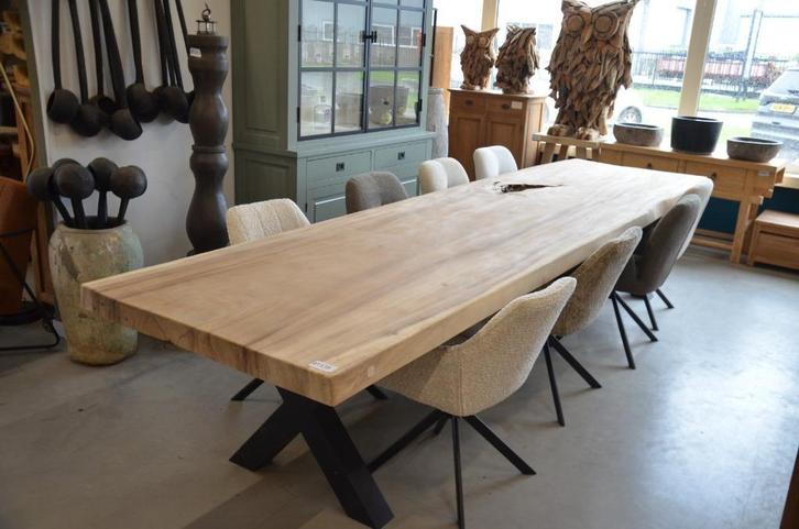 Suar Boomstamtafel 400 cm – BT 139, Huis en Inrichting, Tafels | Eettafels, Nieuw, 50 tot 100 cm, 200 cm of meer, Rechthoekig