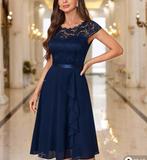 Muisol feestelijke jurk, Ophalen of Verzenden, Zo goed als nieuw, Maat 42/44 (L), Blauw