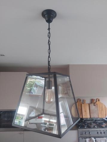 2x Light&Living Hanglamp - Zwart Staal & Glas beschikbaar voor biedingen
