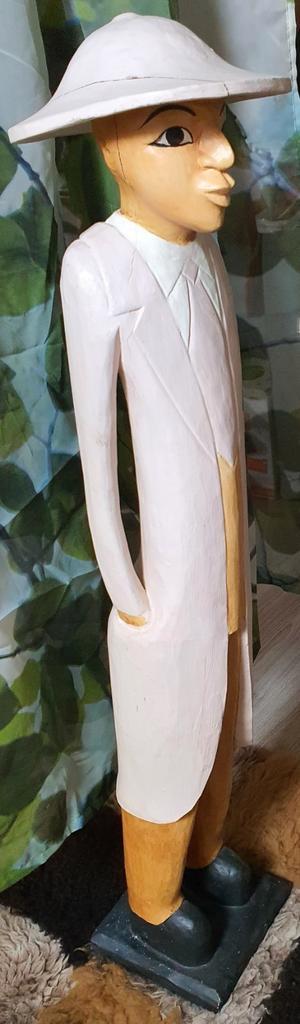Beeld sculptuur hout erg groot houtsnijwerk gaaf uniek zwaar, Antiek en Kunst, Kunst | Beelden en Houtsnijwerken, Ophalen of Verzenden