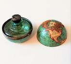 Antiek Reisinktpotje in Blikken Globe Wereldbol Inktpot, Verzenden