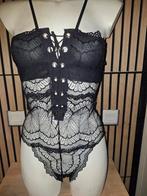 Supergave zwarte transparante sexy body maat M, Verzenden, Zwart, Body of Korset