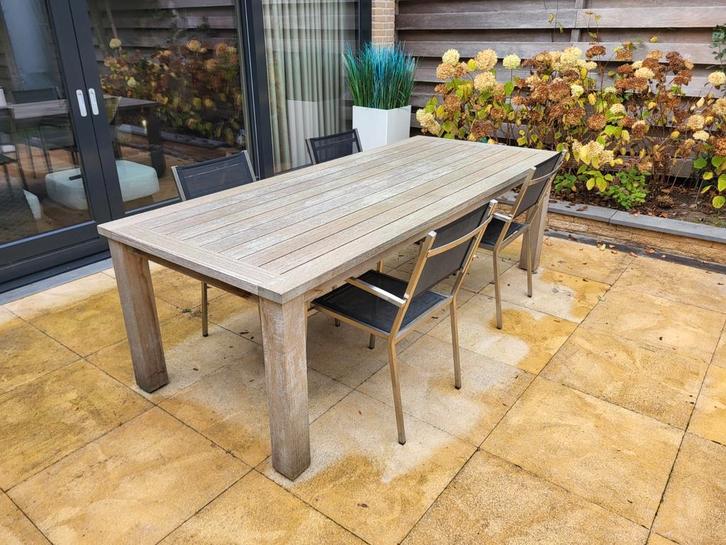 Royal Botania exclusieve teak tuintafel 240 x 100, Tuin en Terras, Tuintafels, Gebruikt, Rechthoekig, Teakhout, Ophalen