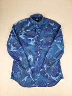 G-Star RAW overhemd blauw camouflage Maat M, Halswijdte 39/40 (M), Zo goed als nieuw, G-Star RAW, Verzenden
