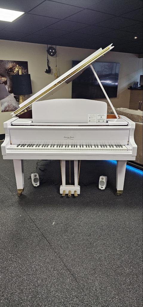 Witte George Steck vleugel met Prodigy zelfspelend systeem, Muziek en Instrumenten, Piano's, Zo goed als nieuw, Vleugel, Wit, Digitaal