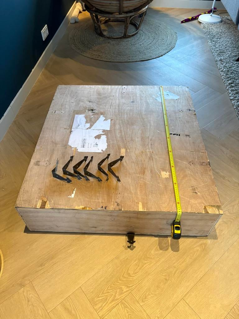 Stevige houten verpakkingskist  94,5 x88x 23,5 cm, Doe-het-zelf en Verbouw, Gereedschapskisten, Ophalen, Gebruikt