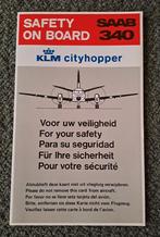 Safety Card KLM Cityhopper Saab 340, Verzamelen, Ophalen of Verzenden, Nieuw