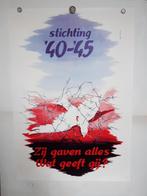 Poster voor stichting 40 45 oorlogsherdenking, Verzamelen, Verzenden, A1 t/m A3, Reclame, Rechthoekig Staand
