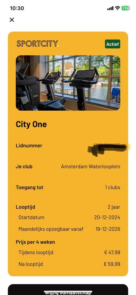 Sportcity abonnement, Sport en Fitness, Gezondheidsproducten en Wellness, Zo goed als nieuw, Poeder of Drank, Ophalen