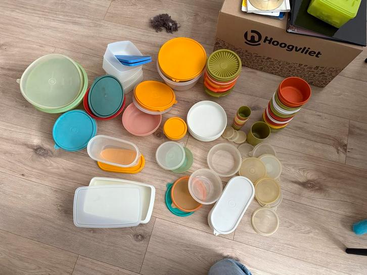Grote Retro Tupperware Set - 34 Setjes + Deksel, Huis en Inrichting, Keuken | Keukenbenodigdheden, Gebruikt, Ophalen