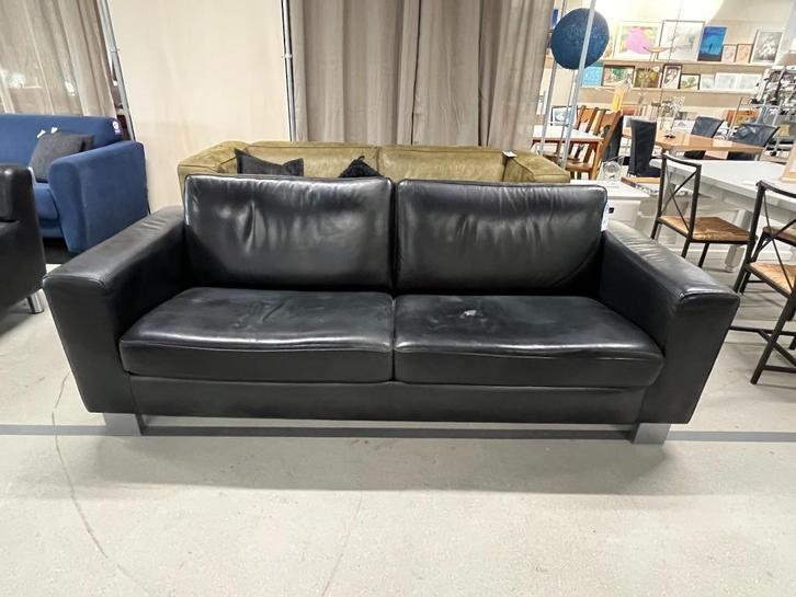 Topform bank zwart, Huis en Inrichting, Banken | Bankstellen, Zo goed als nieuw, Rechte bank, Driepersoons, 200 tot 250 cm, 75 tot 100 cm
