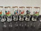 Complete serie glazen bier/ sap 6 jacht jagers wild afb, Ophalen of Verzenden, Zo goed als nieuw, Bierglas