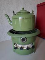 Vintage groene petroleumstel met theepot, Antiek en Kunst, Ophalen