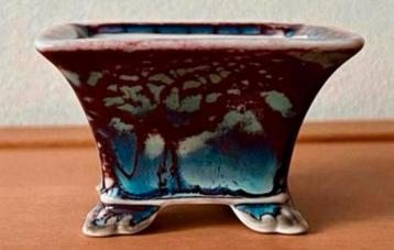 Bonsai pot handgemaakt gemerkt diverse tinten 7,6x7,6x4,7 beschikbaar voor biedingen