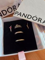 Pandora ringen set, Sieraden, Tassen en Uiterlijk, Ringen, Met edelsteen, Ophalen of Verzenden, Zo goed als nieuw, 17 tot 18