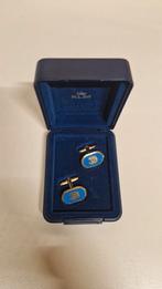 KLM Manchetknopen - Vintage Accessoire, Blauw, Ophalen of Verzenden, Met patroon, Gedragen