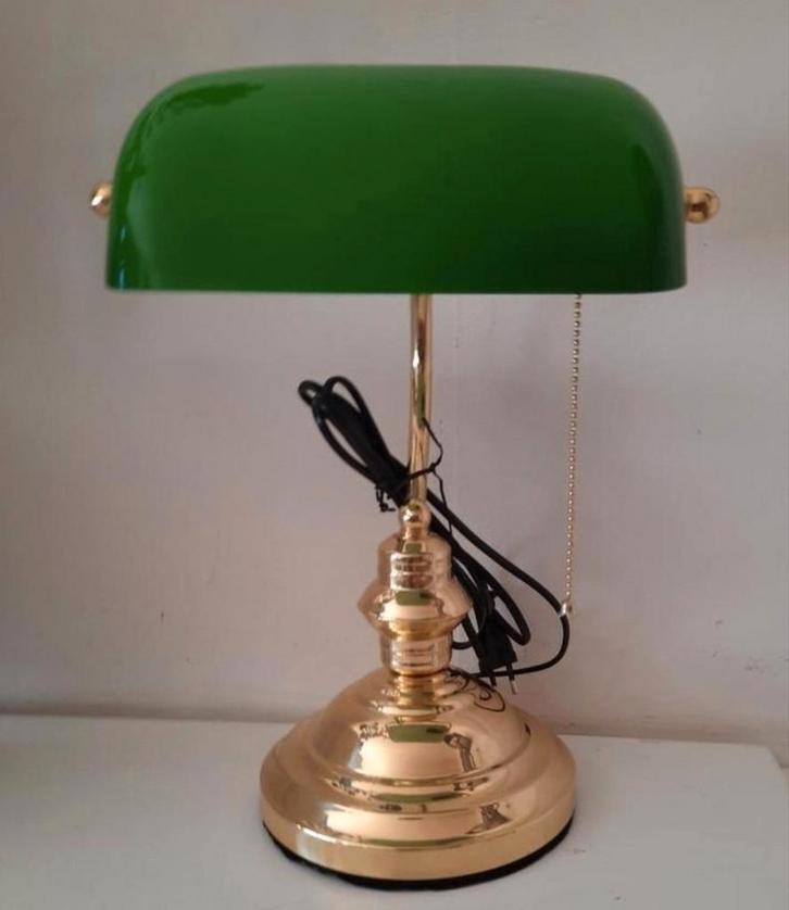 Klassieke Bankierslamp Notarislamp Messing Nieuw, Huis en Inrichting, Lampen | Tafellampen, Nieuw, Minder dan 50 cm, Ophalen of Verzenden