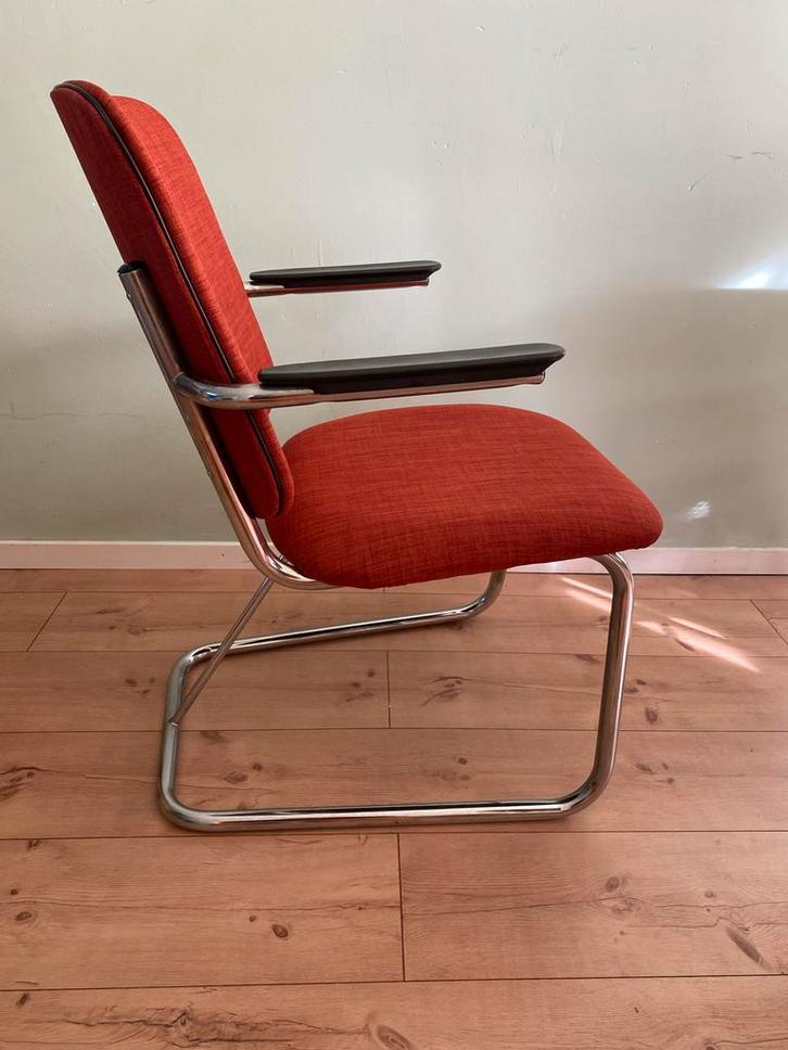 Vintage Gispen De Wit Fauteuil, Huis en Inrichting, Stoelen, Gebruikt, Eén, Metaal, Overige kleuren, Ophalen