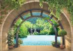 3D behang Doorkijk Bosmeer en waterval, Fotobehang4you, Verzenden, Minder dan 10 m², Bosmeer, doorkijk, 3D