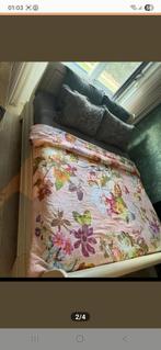 Handgemaakt bed 160x200 - ZGAN, Huis en Inrichting, Ophalen, Wit, Tweepersoons, Zo goed als nieuw