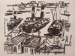 Henk Willemse Litho - Havengezicht, Antiek en Kunst, Verzenden