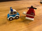 Duplo 10957 brandweer helikopter en politie autootje, Ophalen of Verzenden, Zo goed als nieuw, Complete set, Duplo