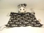 KIPPINS BAM ZEBRA KNUFFELDOEK VELOURS ZWART DOEKJE MET WITTE, Kinderen en Baby's, Speelgoed | Knuffels en Pluche, Ophalen of Verzenden