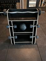 Home Gym rek voor gewichten en diverse losse attributen, Sport en Fitness, Fitnessmaterialen, Ophalen, Armen, Zo goed als nieuw