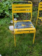 Art deco, vintage bistro stoelen ijzer brocante, Huis en Inrichting, Twee, Gebruikt, Ophalen