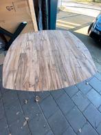 Hard houten tafel met stalen poten, Ophalen, 100 tot 150 cm, Rond, Nieuw