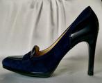 Elegante blauwe designer pumps van lakleer suede mt 38,5, Kleding | Dames, Schoenen, Ophalen of Verzenden, Zo goed als nieuw, Zwart
