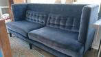 blauwe zachte bank, hoge rugleuning, Ophalen, Gebruikt, Driepersoons, 75 tot 100 cm