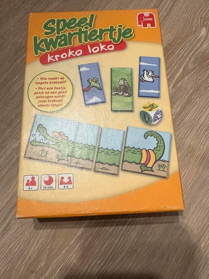 Speel Kwartiertje Kroko Loko - Jumbo, Hobby en Vrije tijd, Gezelschapsspellen | Bordspellen, Zo goed als nieuw, Drie of vier spelers