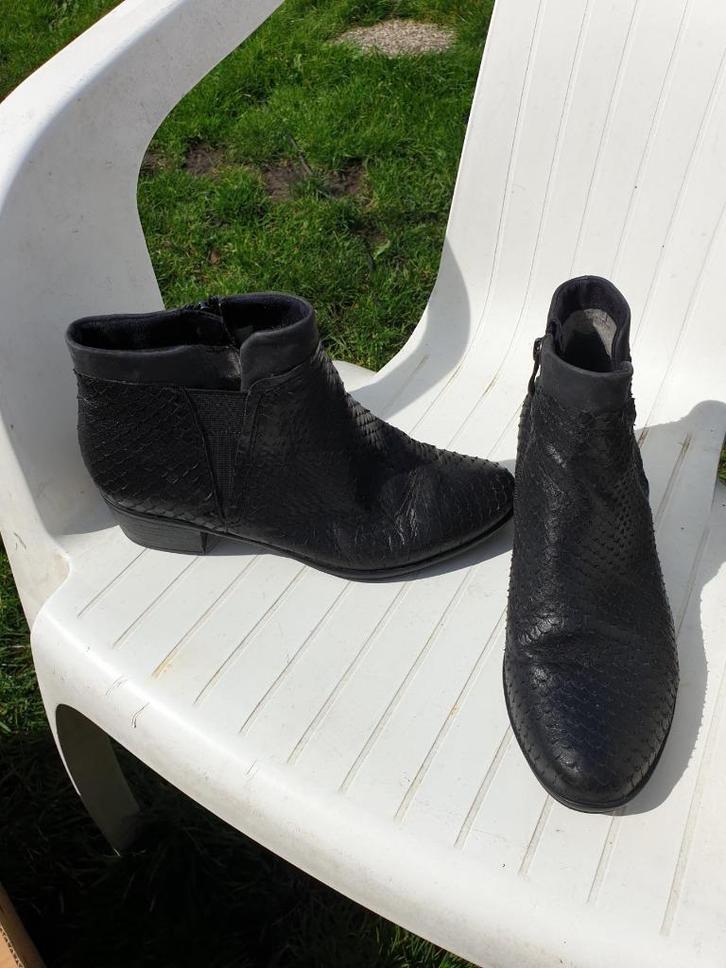 Gave zwarte leren enkellaarzen. mt 39. Merk Perlato, Kleding | Dames, Schoenen, Zo goed als nieuw, Lage of Enkellaarzen, Zwart