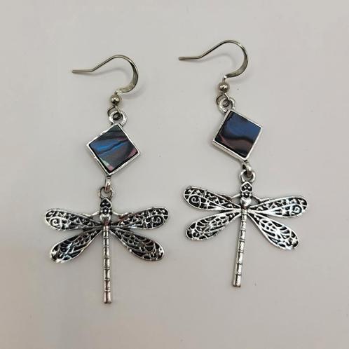 Libelle oorbellen, hangers, zilveren kleur, Sieraden, Tassen en Uiterlijk, Oorbellen, Nieuw, Hangers, Overige materialen, Zilver