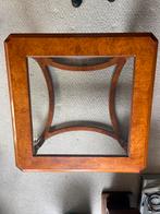 Houten salontafel met glazen blad, Ophalen, Gebruikt, 100 tot 150 cm, Minder dan 50 cm
