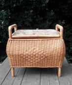 Vintage poef zitbankje voetenbankje met opberg ruimte, Ophalen of Verzenden